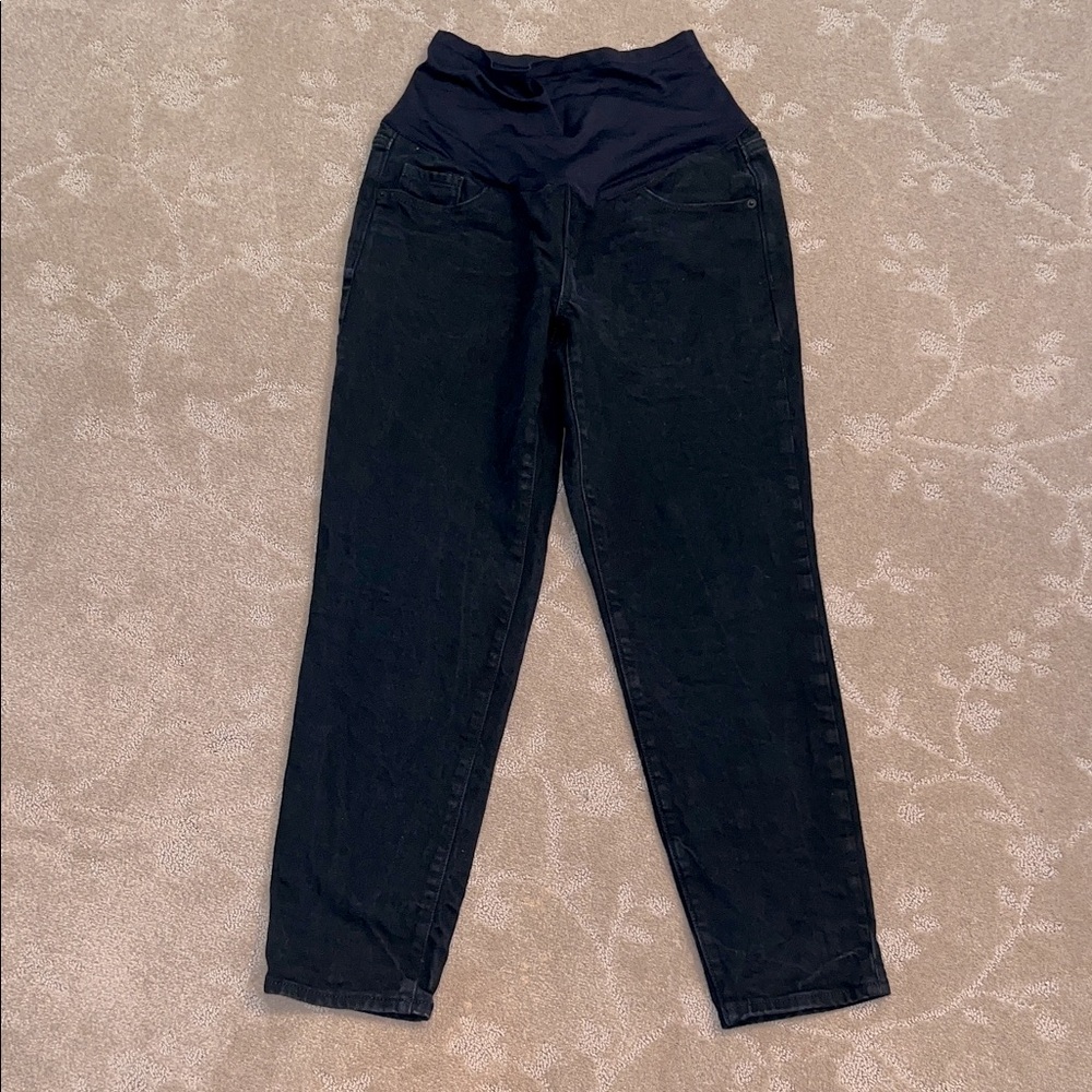 Old Navy OG Straight Full Panel Black Maternity Jeans, Sz 8